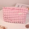 Korea Fashion Girls Candy Color Cosmetic Bag Large Capacity Make Up Storage Pouch Zipper Makeup Bags Pink Clutch Beauty Case