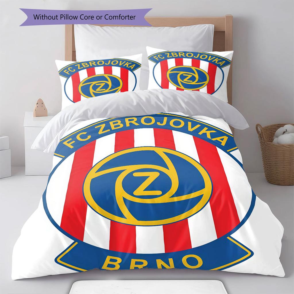 FC Zbrojovka Brno Bedding Quilt Set Quilt Cover Pillowcase Home Decoration Birthday Gift (1 * Duvet Cover + 2 * Pillowcase, Without Core)