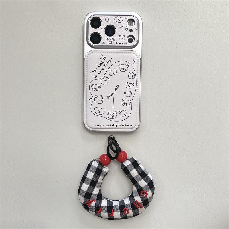 Little Bear Window Clock iPhone 15/14 Case - Apple 17/16 Pro Max Compatible, Anti-Drop Cover