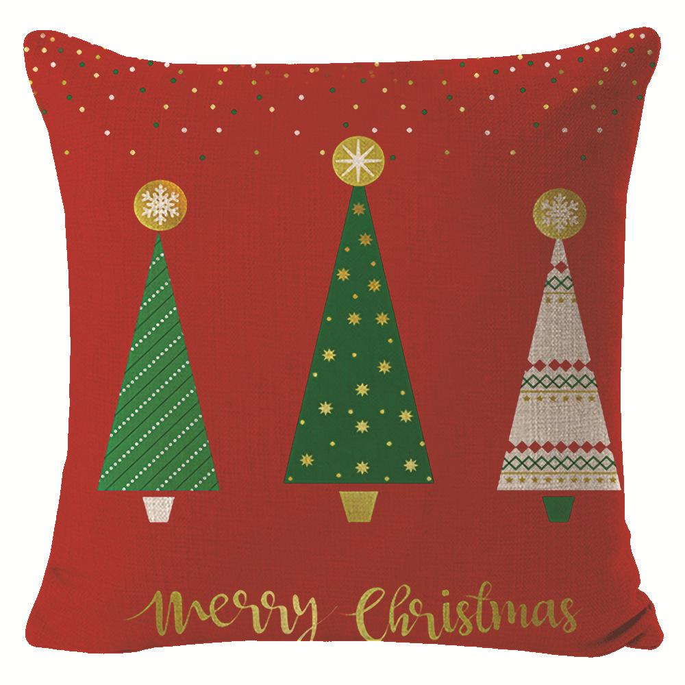 New Christmas Pillow Cover Four-piece Set Pillow Cushion Office Lumbar Backrest Decorative Backrest