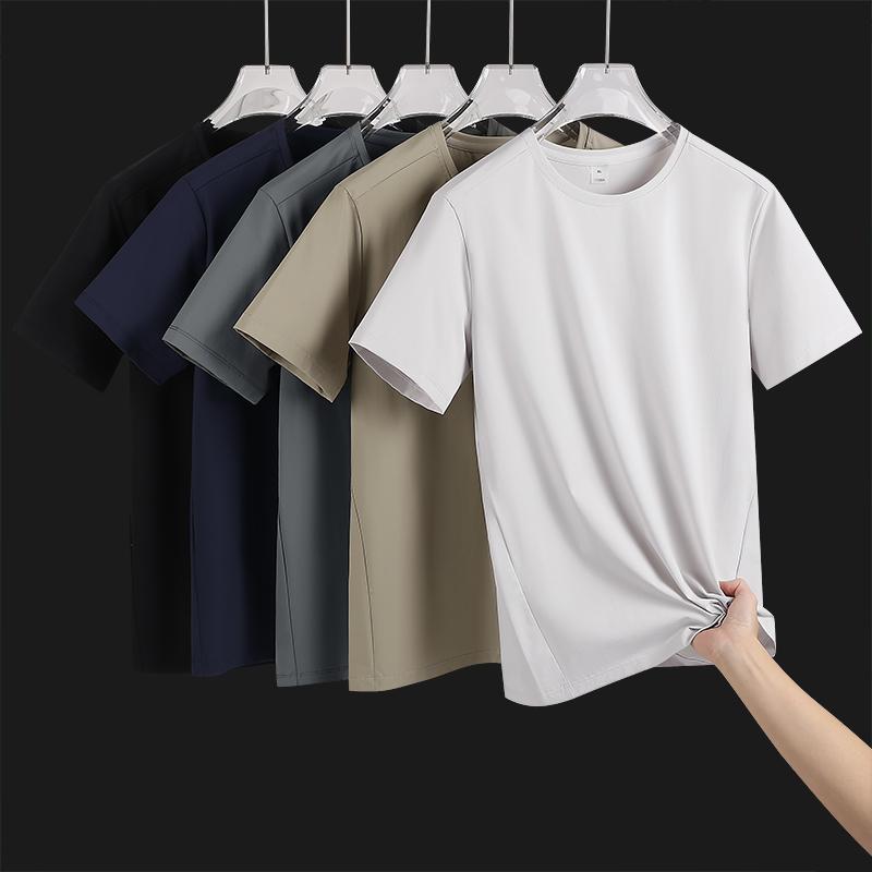 T-shirt men's short-sleeved ice silk large size round neck quick-drying stretch short-sleeved t-shirt L-7XL