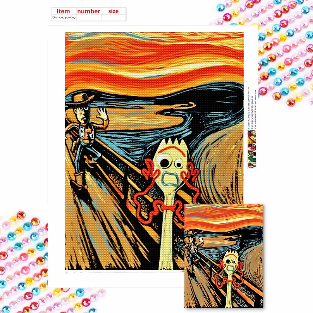 

5D Алмазная Живопись Сделай Сам Крик Полная Выкладка Стразы Мозаика Вышивка Изделия Ручной Работы Домашний Декор Подарок Round 20x30cm