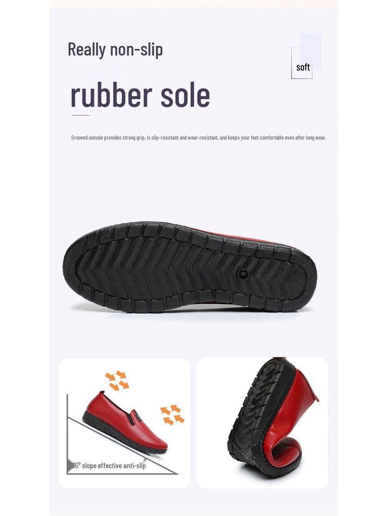 Korean Waterproof Leather Casual Sports Shoes for Middle-Aged and Elderly Women