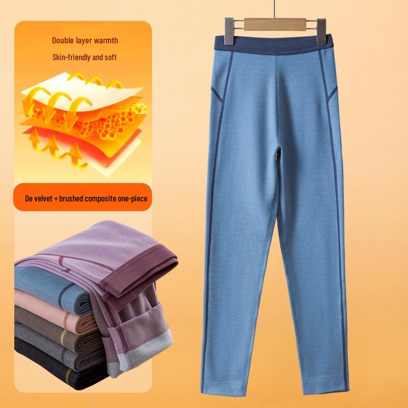 

Детские термолеггинсы для мальчиков и девочек - Теплые бархатные брюки для школьной формы на осень/зиму 130 cm