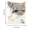 Close-up of a cat's eyes Flannel printed blanket suitable for all seasons suitable for living room office sofa and travel