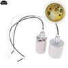 1PCS White LED Light Ceramic Screw Heat Resistant Adapter Home Use Socket Round For E14 Bulb Base E27 Lamp Holder With Cable