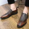 Fashion New Men Pointed Black Brown Alligator Pattern Casual Dress Homecoming Shoes Male Formal Loafers Wedding Footwear