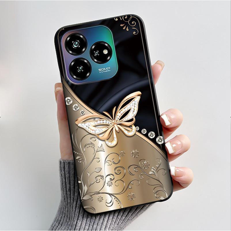 Case For ZTE Blade V60 Design 4G/Blade V60 Vita/Nubia V60 Design/Axon 60 Lite Soft Silicone Black Cover Cute Flower Cartoon Case
