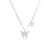 Full Diamond Butterfly Pendant Necklace Women Luxury Zircon Clavicle Chain