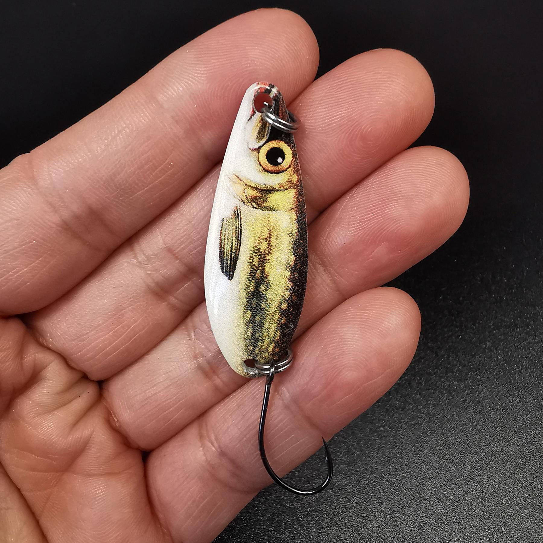 

5г Колеблющаяся блесна Металлическая рыболовная приманка Жесткая искусственная приманка для ловли латунного лосося, форели, щуки