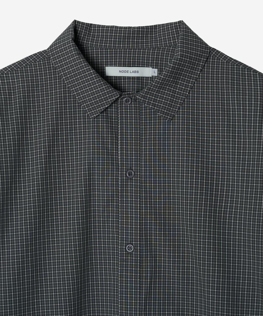 NODE LABS Dev:10 Layered Sleeve Check Shirt_Gray