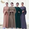 Loriya Plus Size Solid Color Long Robe Dress LR363