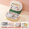 Boîte à lunch Bento pour enfants, à couvercle rabattable, en acier inoxydable 316, compatible micro-ondes, avec compartiments pour les aliments, à décorer soi-même et décorée de dessins animés.