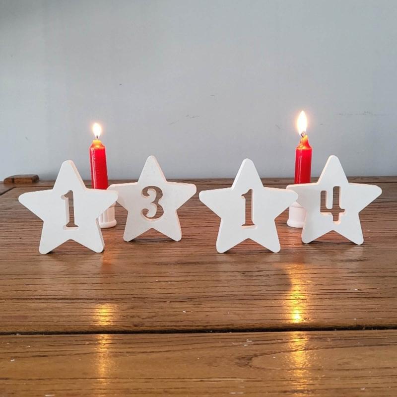 Hollow Number Silicone Molds Star Shape Castings Mould Epoxys Resin Mould DIY Baking Molds Candle Molds Home Decorations