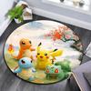 Pokémon,Round Area Rug,Carpet Rug for Living Room Bedroom Sofa Playroom Decor,Non-slip Floor Mat