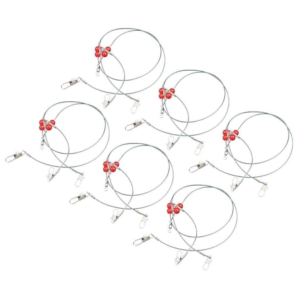 6pcs Stainless Steel Fishing Leader Rigs Fishing Wire Fishing Rigs with Snap Perch