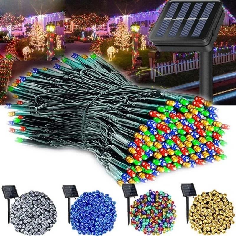 50LED/20LED Solar String Lights Outdoor Waterproof Fairy Lights String 8 Mode for Home Gardens Wedding Party Outdoor Tree Decorations 7m/5m