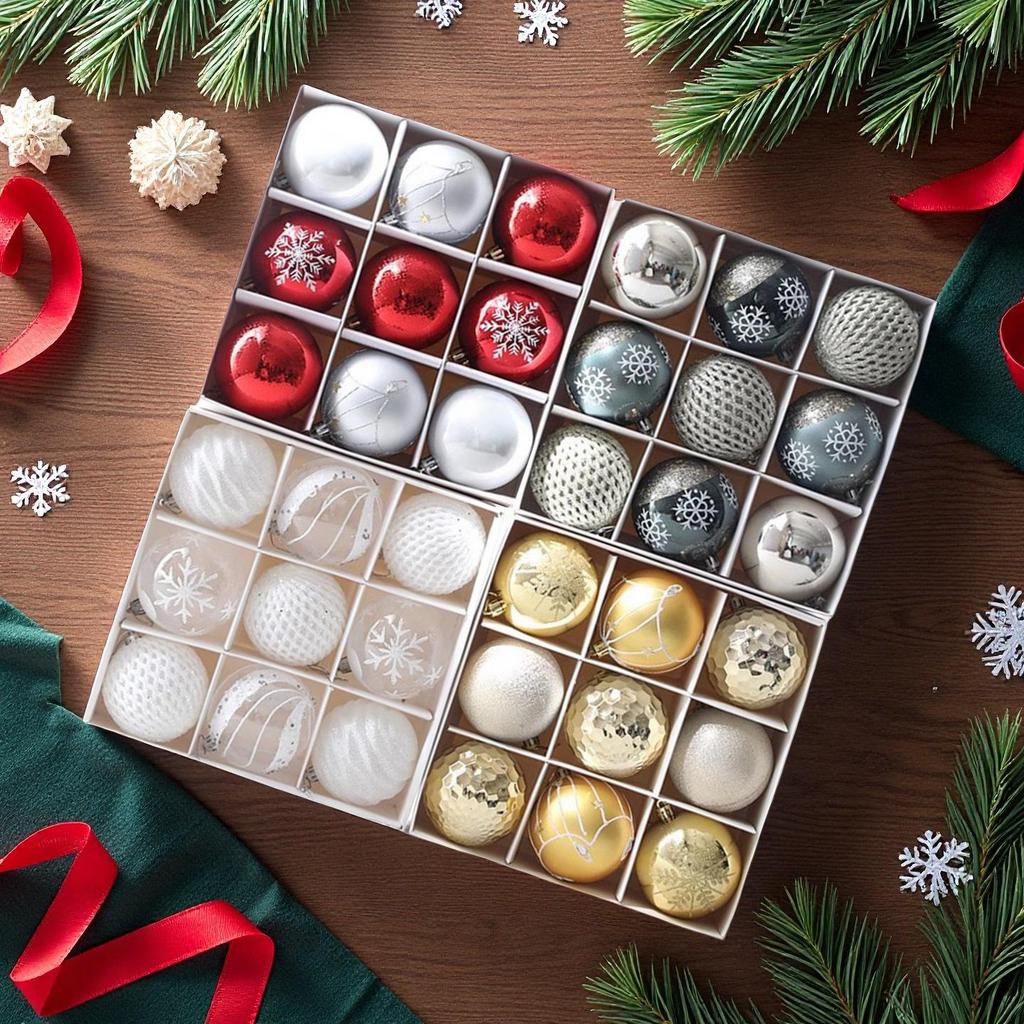 Christmas Tree Ornament Set: Nine Painted Macaron Candy Color Irregular Balls