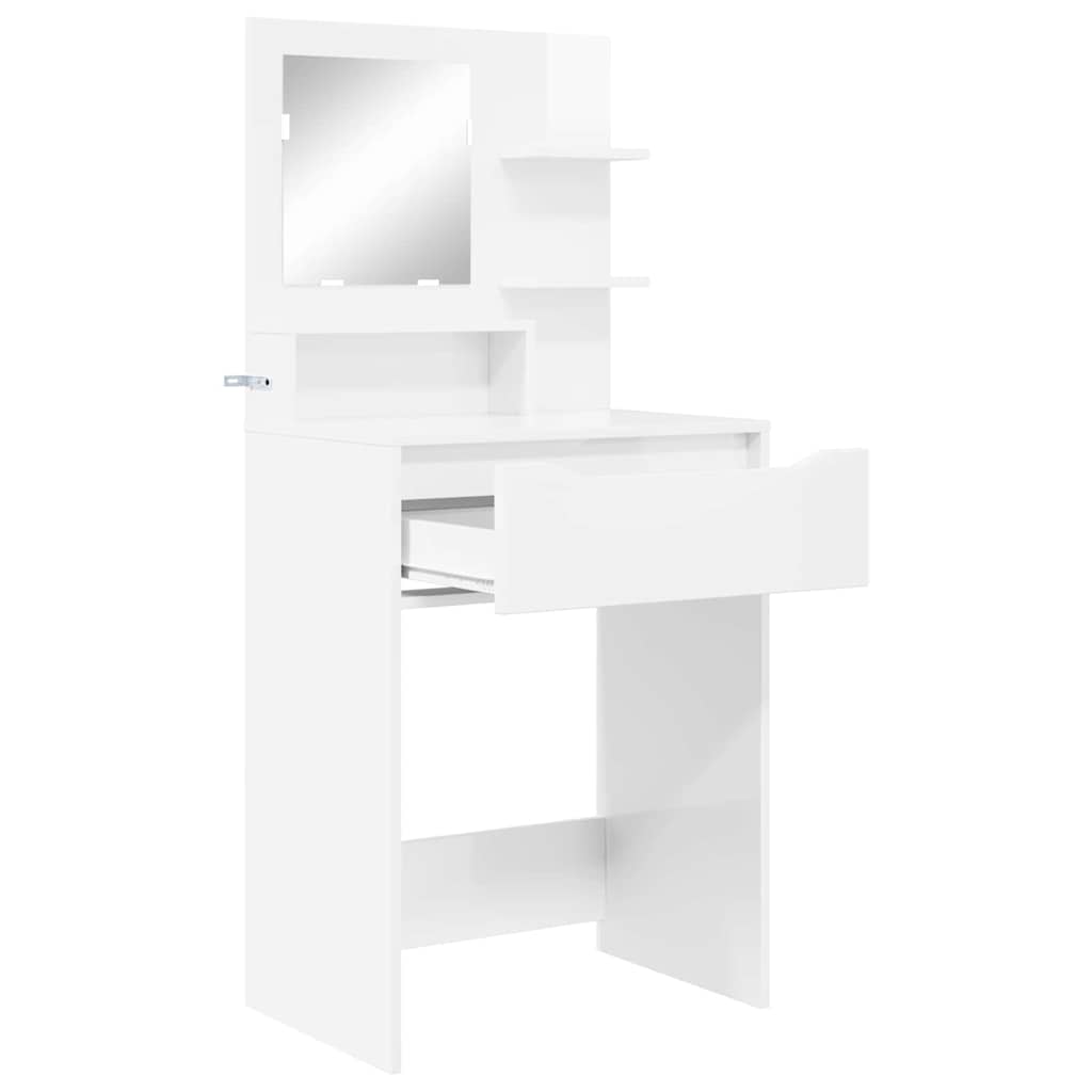 Bedroom Vanity Tables High Gloss White 80 x 39.6 x 135 cm