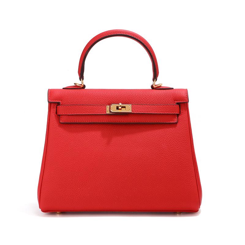 Top Grain Cowhide Kelly High-End Women's Genuine Leather Handbag/Shoulder Crossbody Bag