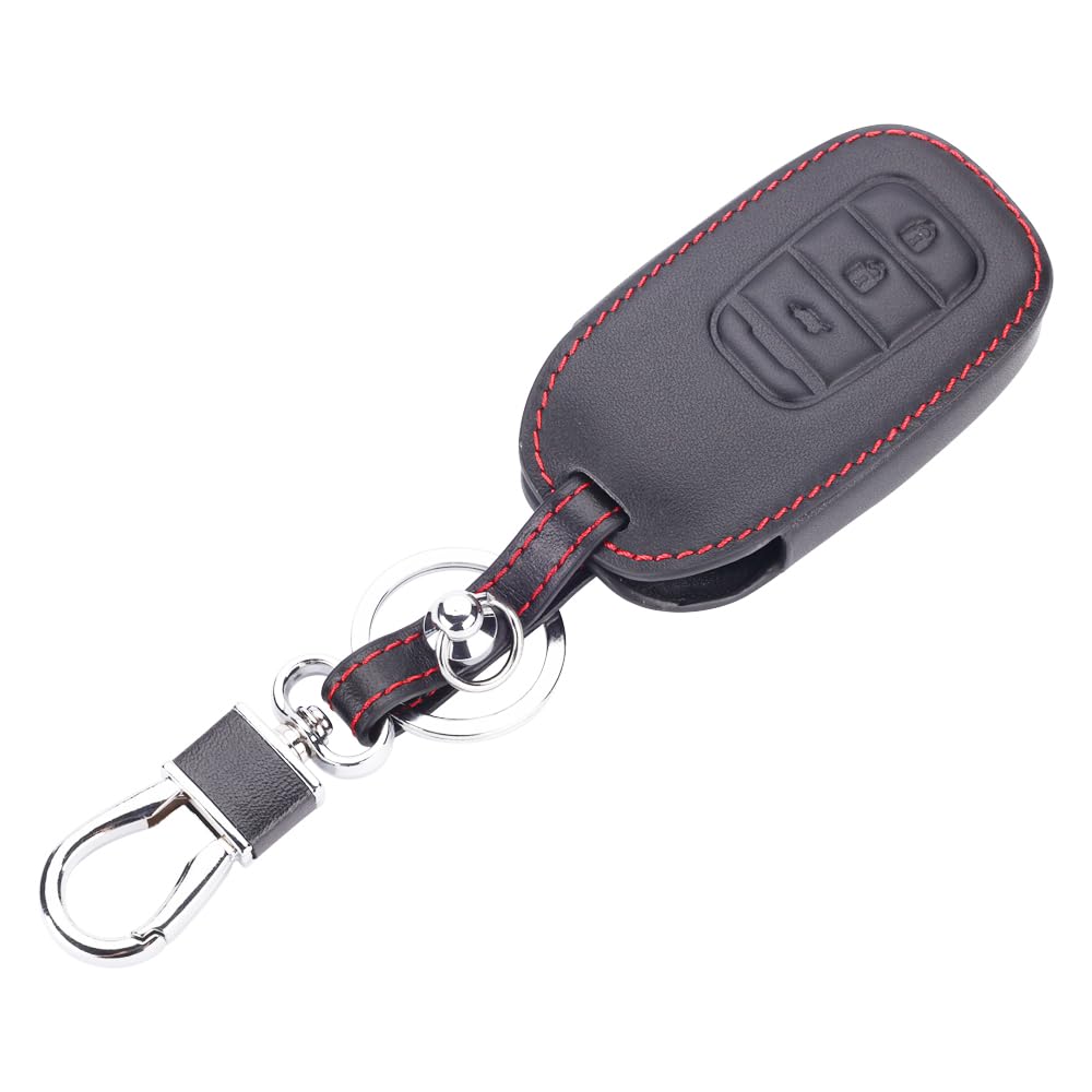 Kinotaka Leather Smart Key Case for Honda Cars, 3 Buttons, Vezel (2022~) VEZEL/ZR-V (2023~), New Step Wagon, Etc, Black