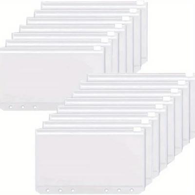 A6 6 Delikli Fermuarlı Cilt Cebi Su Geçirmez PVC Nakit Bütçe Zarfı Ciltli Defter Planlayıcı İçin Gevşek Yaprak Çantası