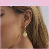 Stylish Pink Peaches Earrings For Women With Alloy Geometric Leaf Design