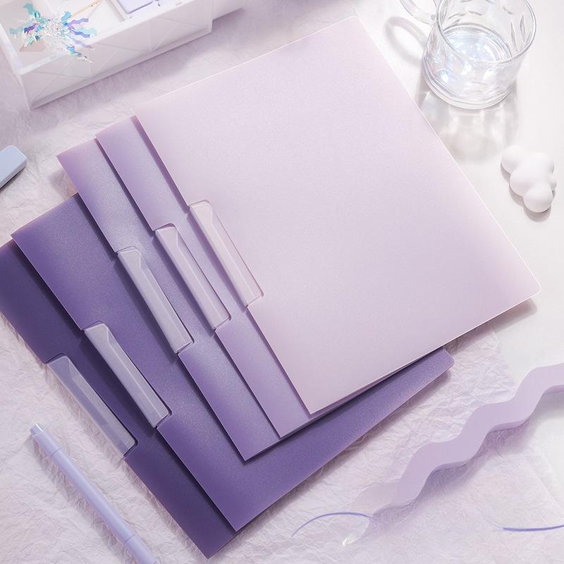 5PCS A4 Side Opening Gradient Folder A4 Pull Rod Data Test Paper File Folder Bag Desk Organizer Office Students Storage Supplies