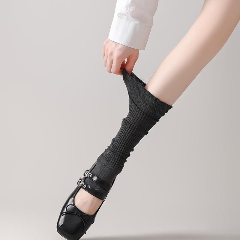 10Pair Bud Bubble Mouth Stockings Children Summer Thin And Knee Leg Cover Solid Color Stripped Calf Socks Long Stacking Socks