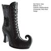 Mysterious Desktop Accent Gothic Witch Boot Vase, Halloween Table Centerpiece Black Spider Web Autumn Seasonal Display High Heel, Flower Holder