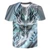 Summer Fashion Cool Chinese Dragon Graphic T Shirts For Men Trend Casual Handsome Street Printed Round Neck Short Sleeve Tops