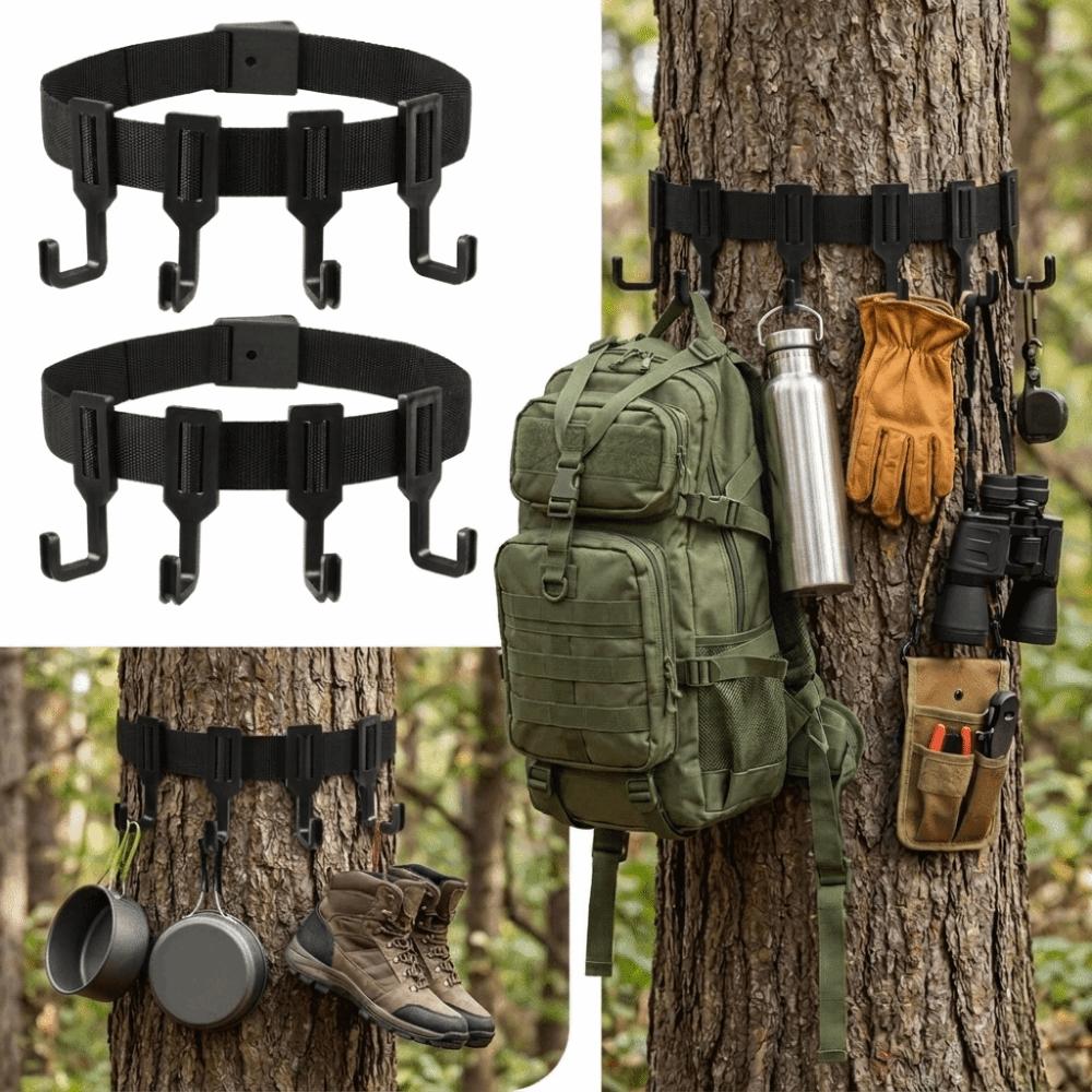 Woven Webbing Gear Hanging Hook Multi-Hooks Hunting Gear Hanger  Outdoor Gear Storage