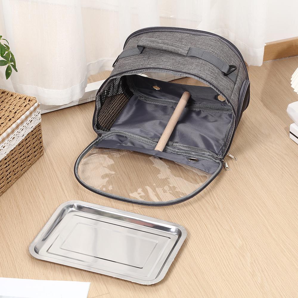 Transparent Breathable Portable Parrot Carrier - Anti-Bite, Handheld & Shoulder Crossbody Bird Cage for Small/Medium Birds Outdoors