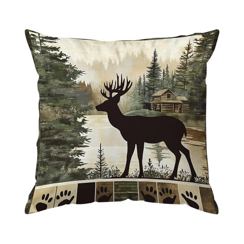 Rural Style Wildlife Cushion Pillowcase Printed Polyester 45x45cm Throw Pillow Cover Decorative Sofa Cushion Pillowslip Decor