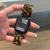 INS Brown Leopard Print Resin Strap For Apple Watch S11 46mm Band For iWatch Series11/10/9/8/SE3/Ultra2 49mm 42mm 45mm 40mm 41mm 44mm Women Bracelet