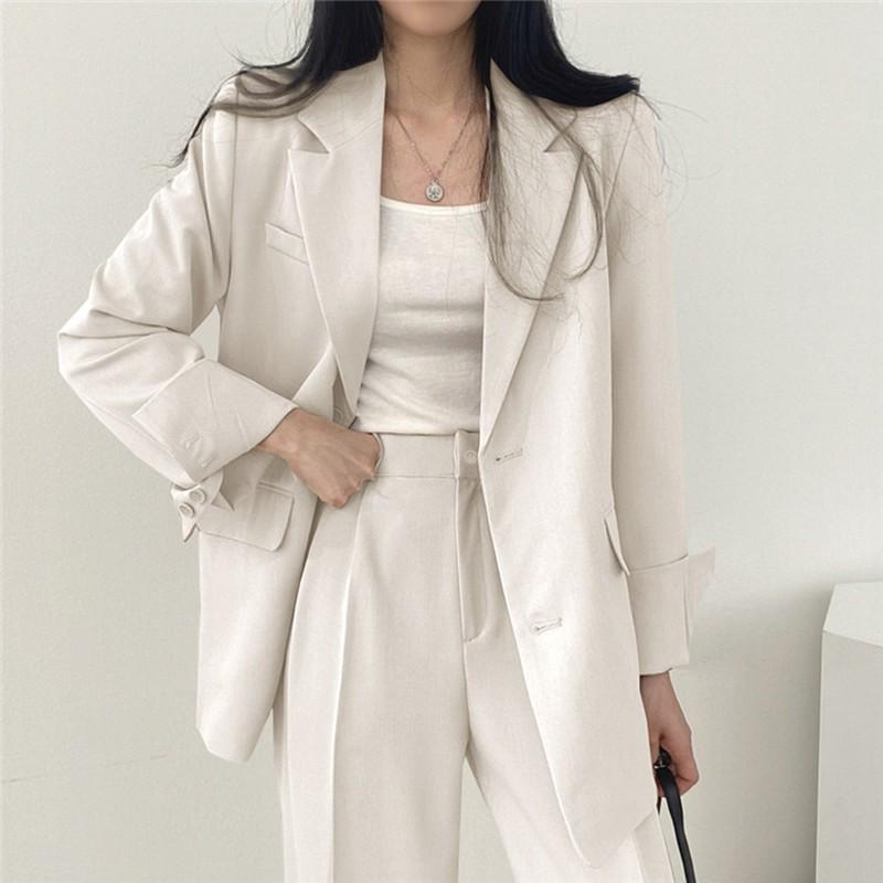 

Women s Black Blazer & Suit Pants - Spring/Autumn 2025 Korean Street Style Casual Niche Design 2XL