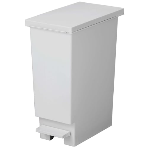 [.co.jp Exclusive] Shinki Gosei Tombow Slim Pedal Trash Can, 20 Liters, White Gray, Light Pedal, Quick Opening, Bag Stopper, Lid, Separate Storage, 20