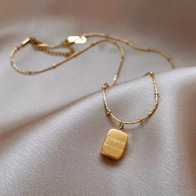 Golden Necklaces Titanium Steel Necklace Layering Choker Elegant Fashion Jewelry for Women