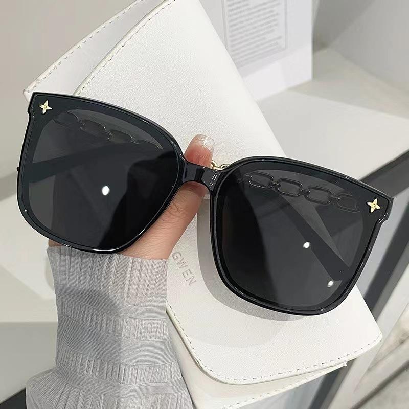 Light Luxury High-End Generous Frame Glasses Women'S Fashion Versatile Sunglasses Uv-Proof Sunglasses