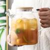 1.8L Heat-Resistant Transparent Borosilicate Glass Teapot Flower Tea Set Coffee Pots Kettle Glass Water Jug Office Home Tool