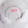 Lolita White Angel Wings Virgin Mary Bead Chain Baroque Halo Tiara Hair Accessory Virgin Mary Sun Godmother's Crown KC Headwear