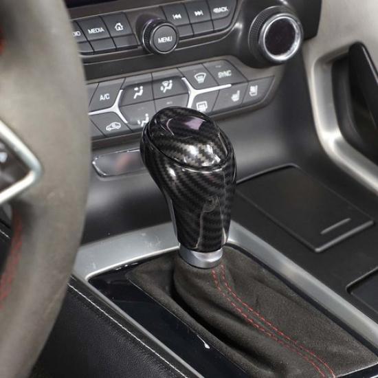 ABS Carbon Interior Gear Head Cover Accessories Trim For Corvette C7 ZR1 2014-19