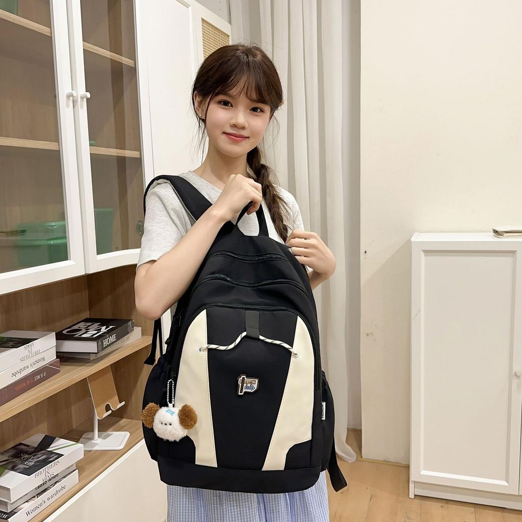 Schoolbag High Value College Style Backpack Ins Casual Trend Large Capacity Color Matching Korean School Bag Fashion Travel Backpack