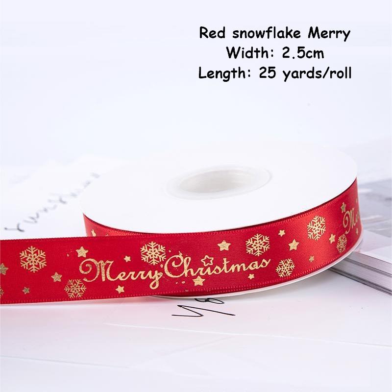 1/4 Inch Christmas Ribbon for Crafts Holiday Grosgrain Ribbon Christmas Ribbon for Gift Wrapping Festival Party Decoration