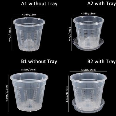 1Pc Haushaltsgarten Pflanzer Drainage Töpfe mit Löchern Transparent Orchidee Körbe Kunststoff Atmungsaktiv Blumentöpfe Zubehör