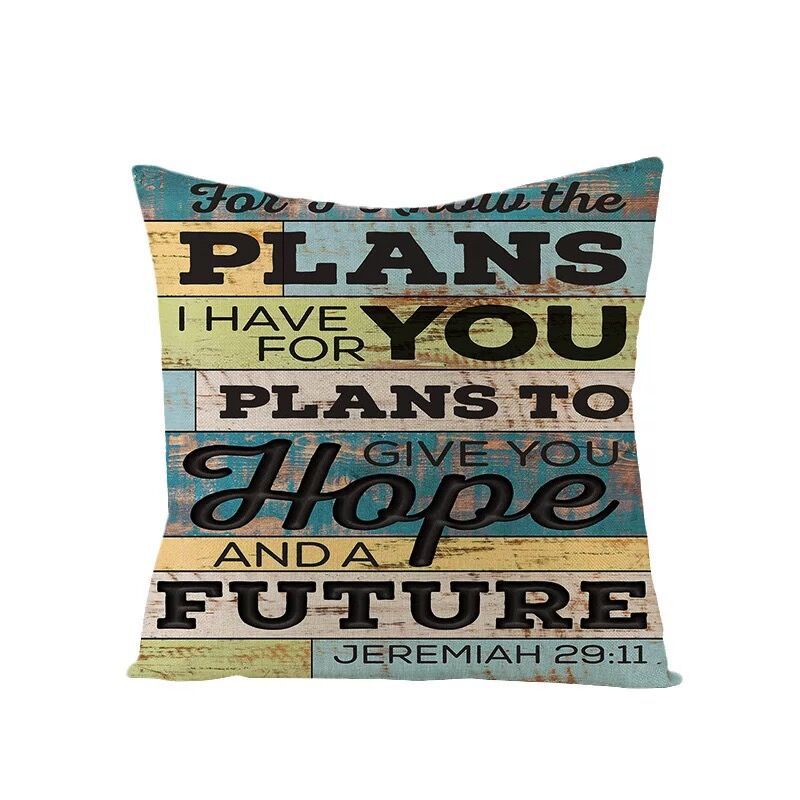 Industrial Style Retro Letter Linen Pillowcase Home Sofa Pillowcase