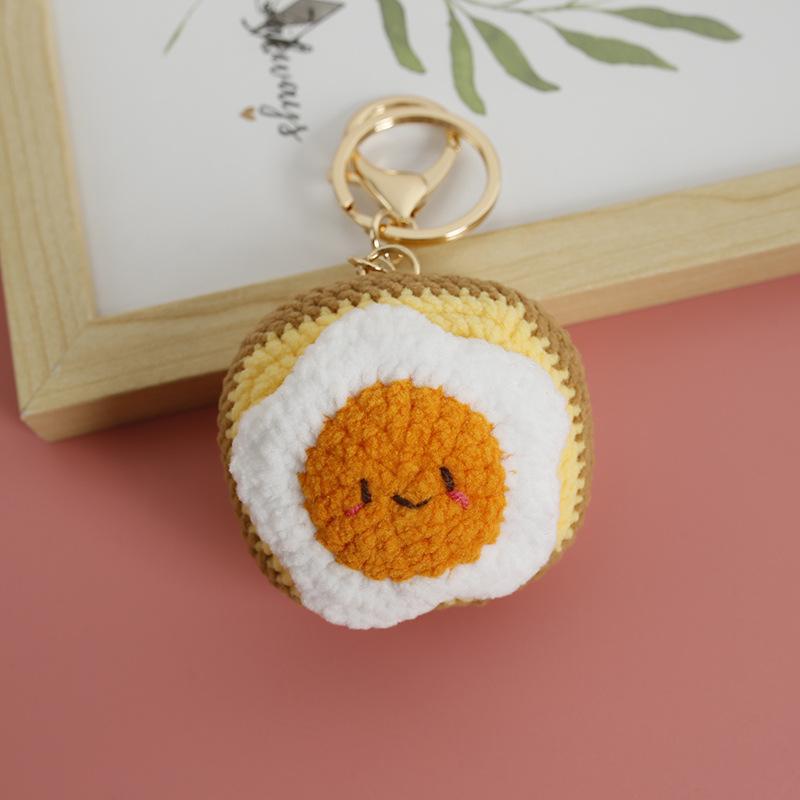 Paper Towel Box Design Funny Doll Crochet Keychain Handmaking Knitting Cartoon Sandwich Doll Keyrings Wholesale Creative Gifts