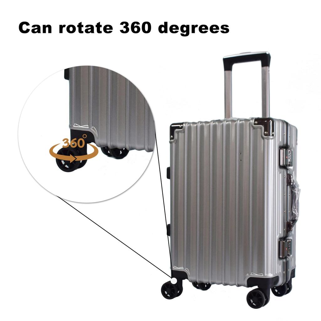 SHANOER Suitcase Handle, Telescoping Handle, Replacement Drawbar for 20-inch Suitcases, Aluminum Alloy, Silver & Black, R001#