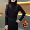 New Hot Style Hot Diamond Hollow Fashion High Collar Temperament Long Sleeve Bottoming Shirt Women's Inner Top