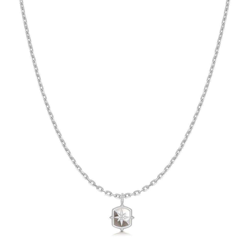 Ania Haie Silver Colorblock Mother-Of-Pearl Star 925 Silver Necklace N067-05H